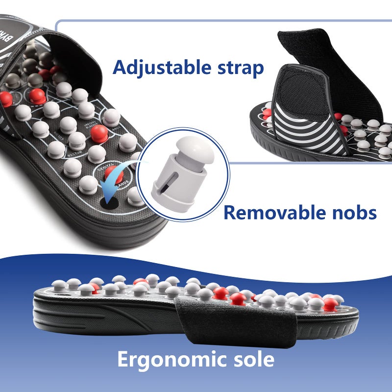 BYRIVER Reflexology Foot Massager Tools, Acupuncture Massage Slippers Shoes Sandals Mat, Stress Plantar Fasciitis Relief Gifts for Men Women, Relieve Heel Arch Arthritis Neuropathy Pain (05M) - Image 4